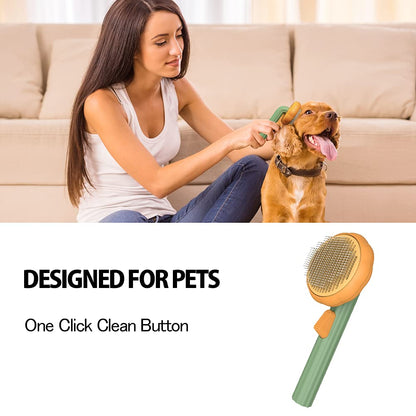 Self-Cleaning Slicker Grooming for Pet Brush